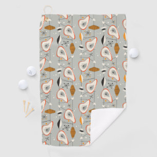 Geometrisch Blauwgroen en blauw patroon Golfhanddoek