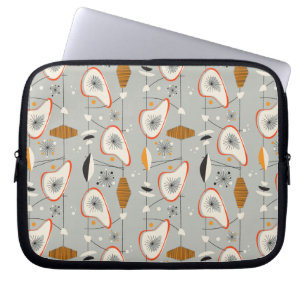 Geometrisch Blauwgroen en blauw patroon Laptop Sleeve