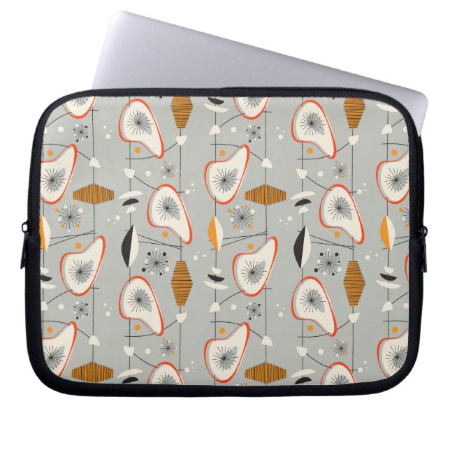 Geometrisch Blauwgroen en blauw patroon Laptop Sleeve (Voorkant)