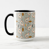 Geometrisch Blauwgroen en blauw patroon Mok (Links)