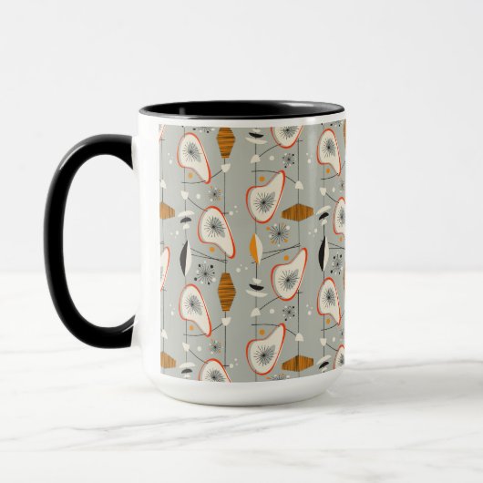 Geometrisch Blauwgroen en blauw patroon Mok (Links)