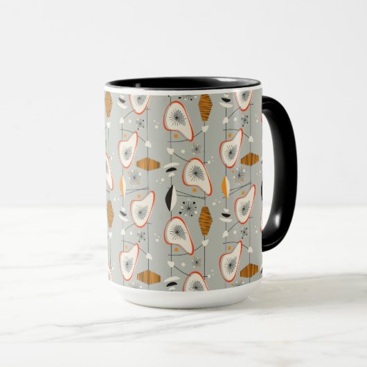 Geometrisch Blauwgroen en blauw patroon Mok (Voorkant rechts)