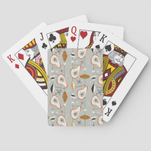 Geometrisch Blauwgroen en blauw patroon Pokerkaarten