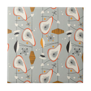 Geometrisch Blauwgroen en blauw patroon Tegeltje