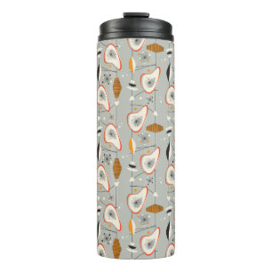 Geometrisch Blauwgroen en blauw patroon Thermosbeker