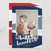 geometrisch blok | Chanoeka & Kerstmis Interreligi Feestdagenkaart (Voorkant / Achterkant)