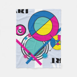 Geometrisch Brahaus met typografie Fleece Deken