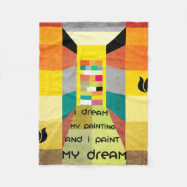 Geometrisch Brahaus met typografie Fleece Deken