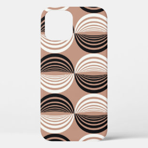 Geometrisch bruin cirkels naadloos ontwerp iPhone 12 hoesje