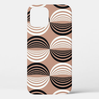 Geometrisch bruin cirkels naadloos ontwerp iPhone 12 hoesje