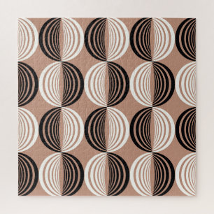 Geometrisch bruin cirkels naadloos ontwerp legpuzzel
