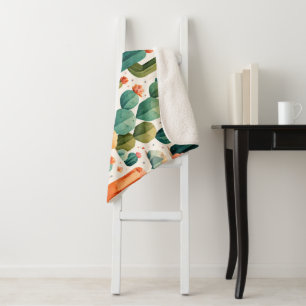 Geometrisch Cactus Woestijnpatroon Cute Stijlvolle Sherpa Deken