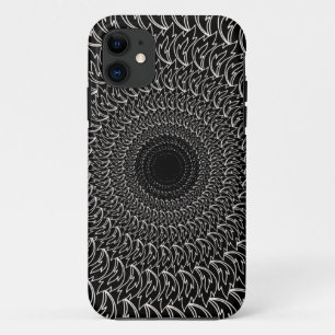 Geometrisch concentrisch herhalend patroongolfblad iPhone 11 hoesje