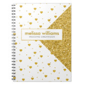 Geometrisch design en wit & goudhartpatroon notitieboek (Voorkant)