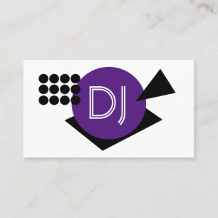 Geometrisch DJ-logo paarse vormen Visitekaartje