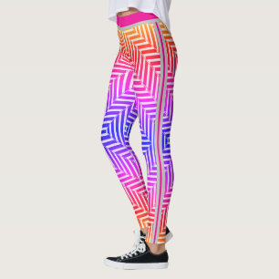 Geometrisch doolhof optische illusiepatroon leggings