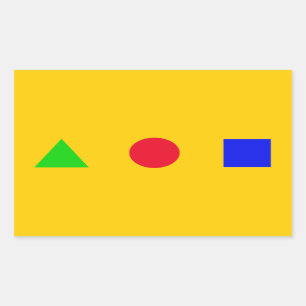 geometrisch - driehoek, cirkel en vierkant rechthoekige sticker