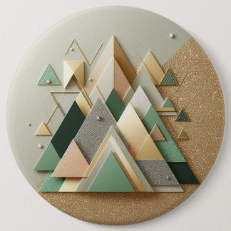 Geometrisch Driehoek Glitter Abstract Veelhoekig Ronde Button 6,0 Cm
