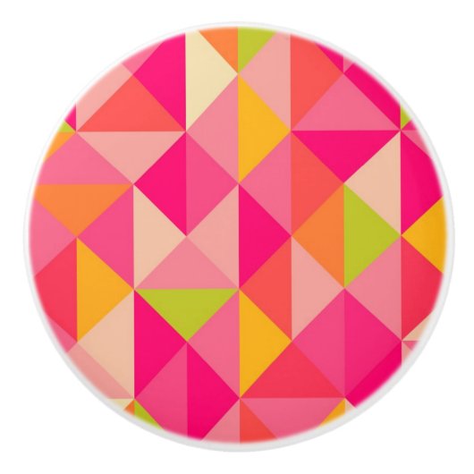 Geometrisch driehoekspatroon keramische knop (Voorkant)