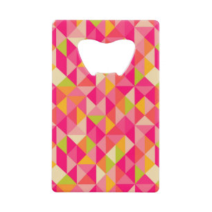 Geometrisch driehoekspatroon kredietkaart flessenopener