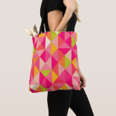 Geometrisch driehoekspatroon tote bag (Dichtbij)