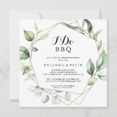 Geometrisch Elegant Goud I Do BBQ Engagement Party Kaart (Voorkant)