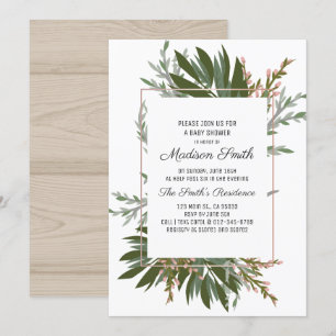 Geometrisch en groen Baby shower Kaart