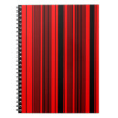 Geometrisch en kleurrijk rood barcodepatroon notitieboek (Voorkant)
