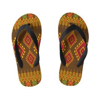 Geometrisch etnisch, traditioneel ontwerp, naadloz kinder teenslippers