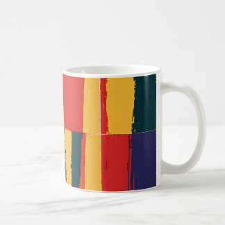 Geometrisch geel rood en zwart koffiemok