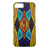 Geometrisch geel turquoise blauw rood monogram Case-Mate iPhone case (Achterkant)