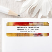 Geometrisch geel Waterverf Abstract Etiket (Insitu)