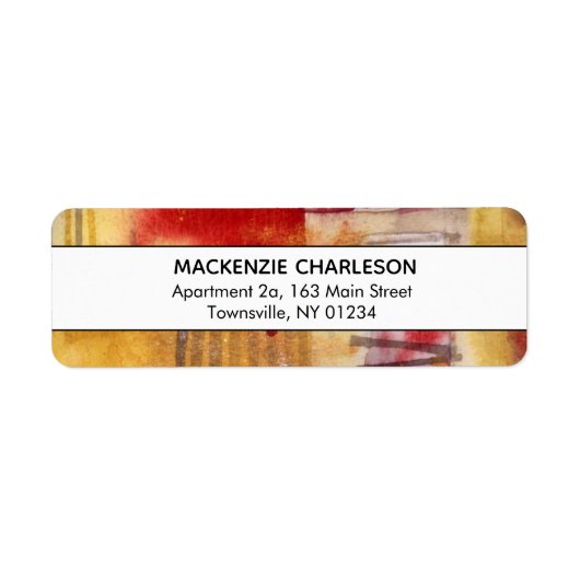 Geometrisch geel Waterverf Abstract Etiket (Voorkant)