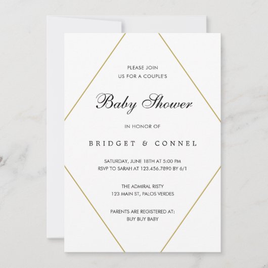 Geometrisch geneutraliseerd Baby shower Kaart (Voorkant)