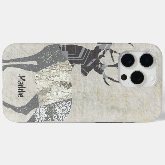 Geometrisch gepersonaliseerd Rustic Deer Abstract Case-Mate iPhone Case (Achterkant (horizontaal))