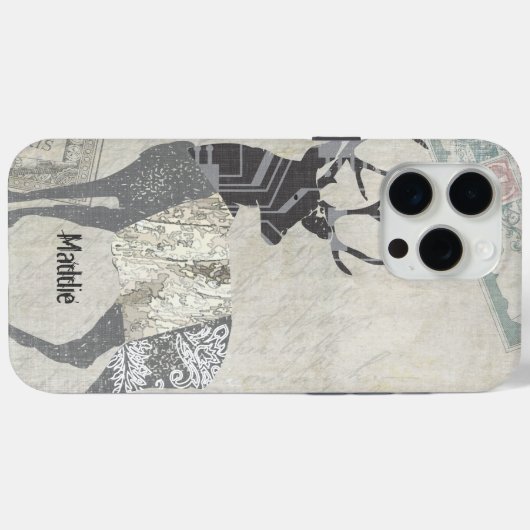 Geometrisch gepersonaliseerd Rustic Deer Abstract Case-Mate iPhone Case (Achterkant (horizontaal))