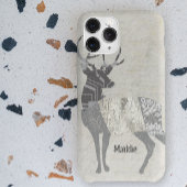 Geometrisch gepersonaliseerd Rustic Deer Abstract Case-Mate iPhone Case