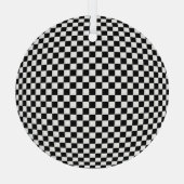 Geometrisch geruite illusie:  kunst. glas ornament (Achterkant)