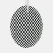 Geometrisch geruite illusie:  kunst. glas ornament (Voorkant Rechts)