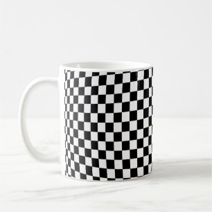 Geometrisch geruite illusie: kunst. koffiemok