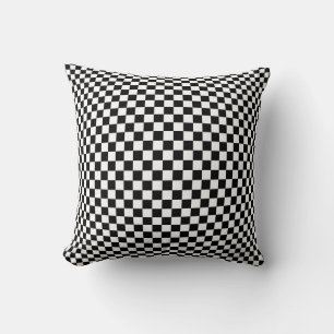 Geometrisch geruite illusie: kunst. kussen
