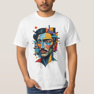 Geometrisch gezichtsontwerp t-shirt