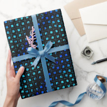 Geometrisch glanzend Blauwgroen blauw & zwart klei