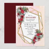 Geometrisch - Glitter Burgundy Bouquets Kaart (Voorkant / Achterkant)