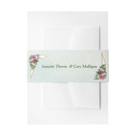 Geometrisch - Glitter Flower Bouquet Uitnodigingen Wikkel (Voorkant Voorbeeld)