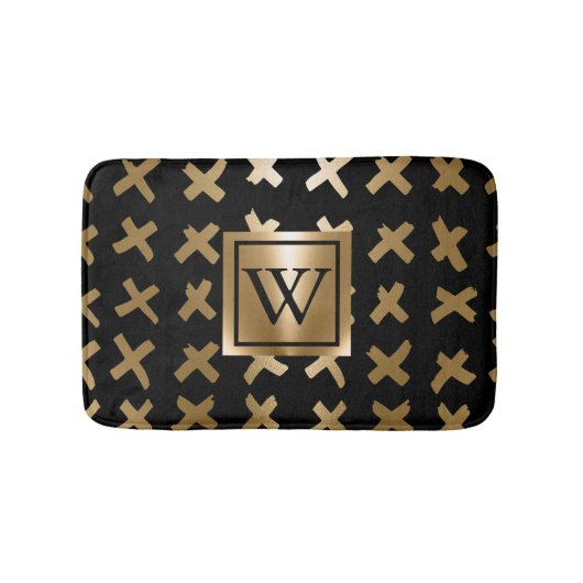 Geometrisch Golden Abstract Badmat (Voorkant)