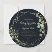 Geometrisch Goud Blauw Groen Baby Sprinkle Kaart (Voorkant)