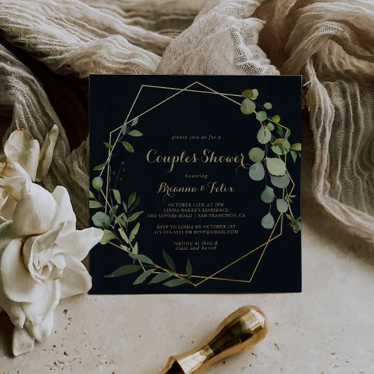 Geometrisch Goud Blauw Groen Koppels Douche Kaart