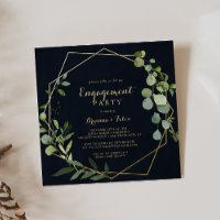 Geometrisch Goud Blauw Groen Verlovingsfeest