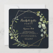 Geometrisch Goud Blauw Groen Vrijgezellenfeest Kaart (Voorkant)